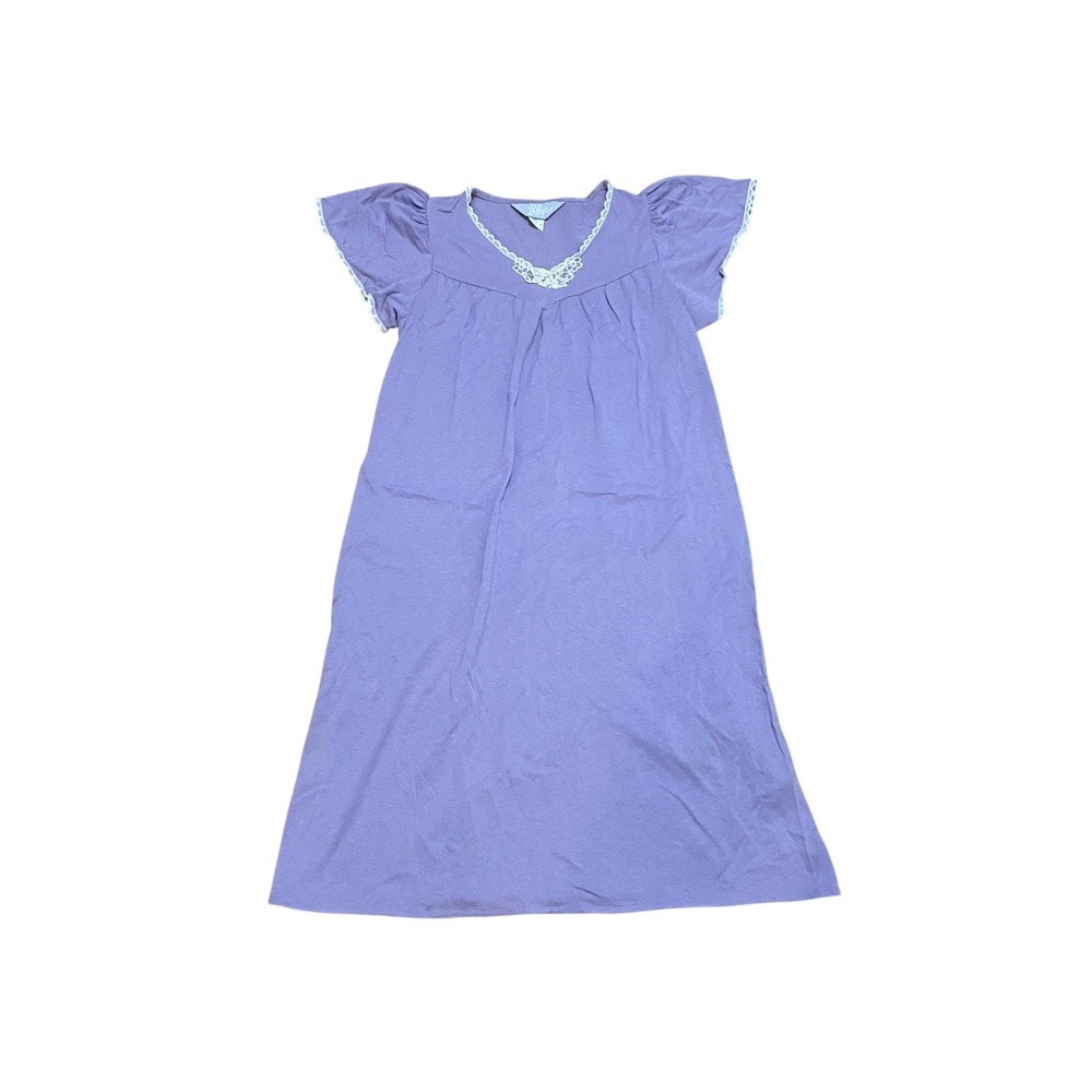 VTG Blair Small Lilac Purple Cotton Laceโ Flutter Sleeve Fairy Nightgown Dress